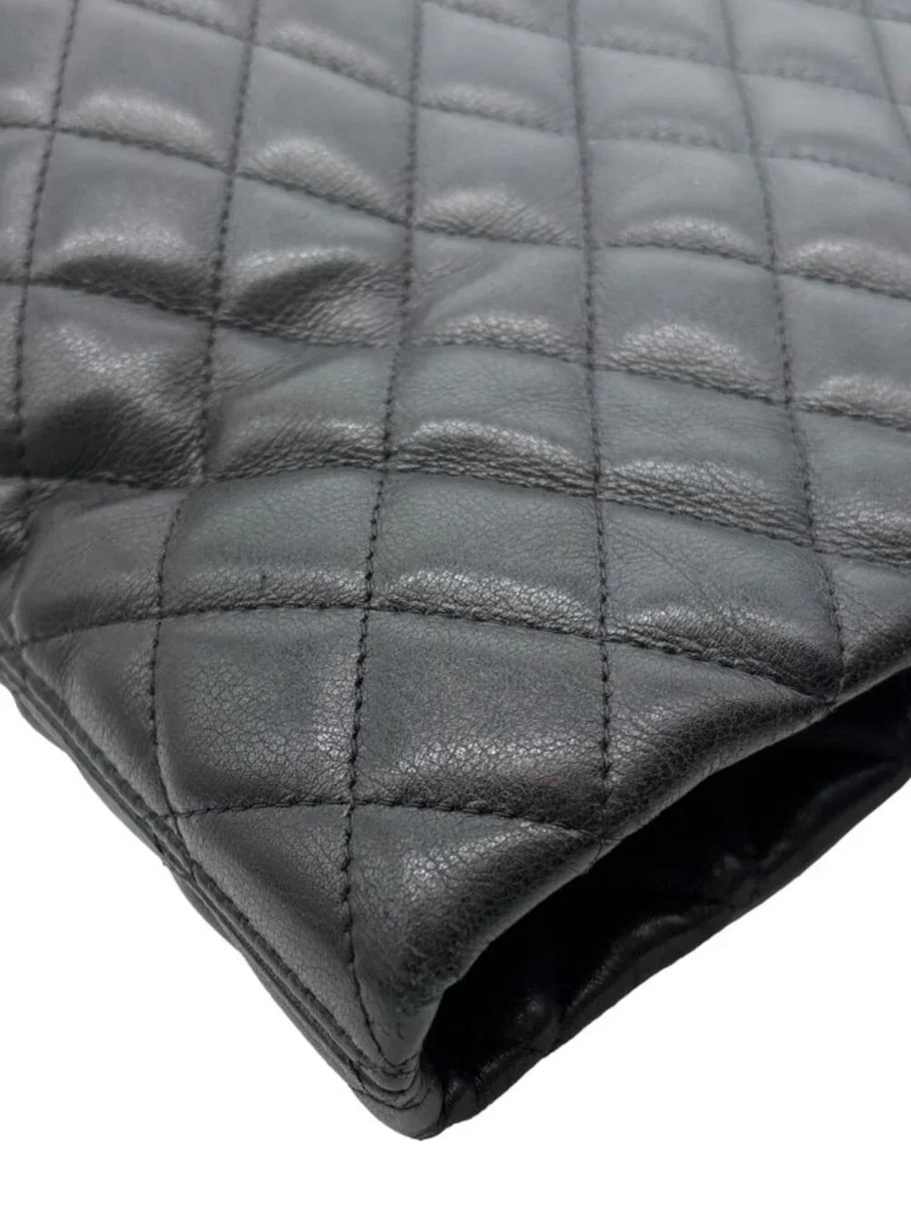 Chanel  Cambon Ligne Large Quilted Calfskin Leather Tote Bag Black